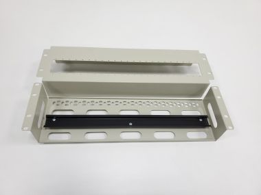 Кронштейн кріплення DIN-рейки 19" 3U для 23 дін пристроїв  (сірий)
